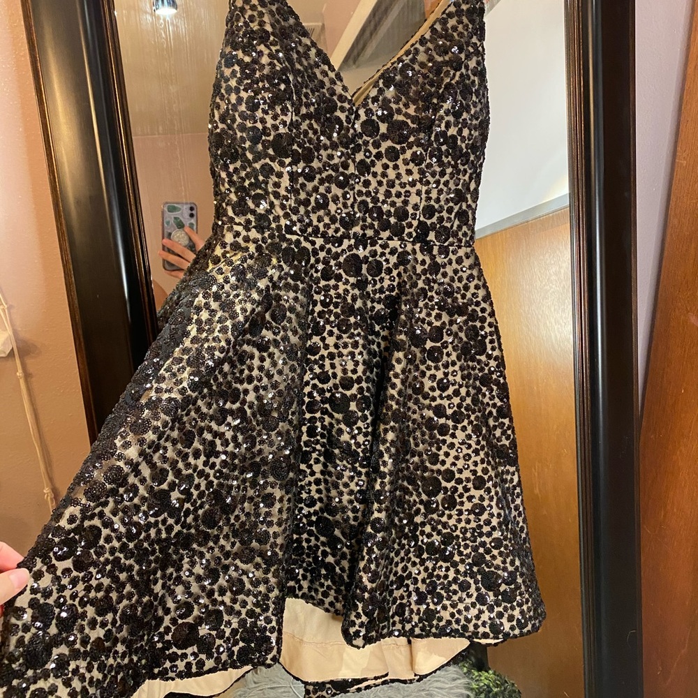 Black and nude sequins dress
